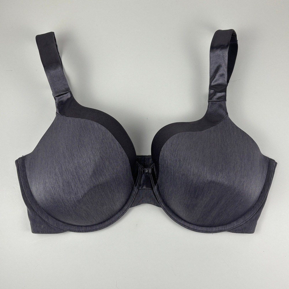 Vanity Fair 76338 36DD Full Coverage Underwire Bra Grey Satin Feel Smooth